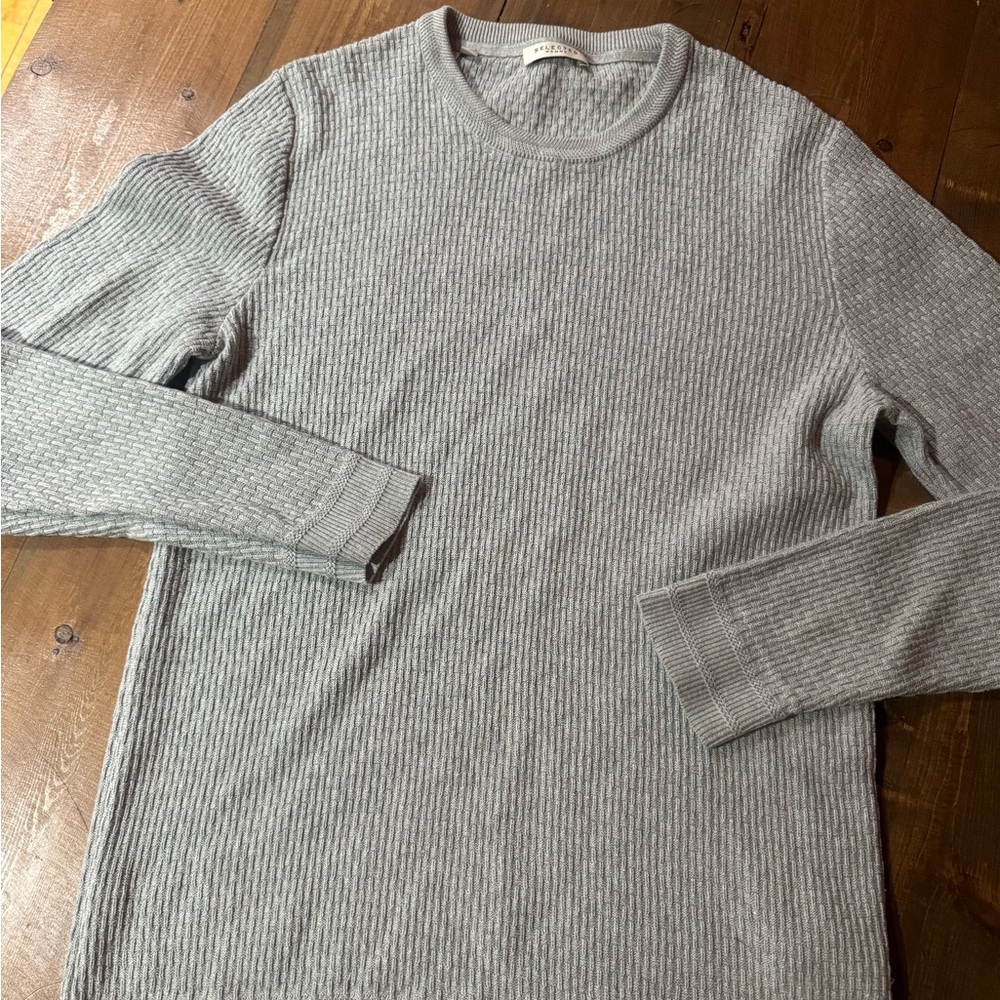 Gray Ribbed Sweater 100% biologic cotton